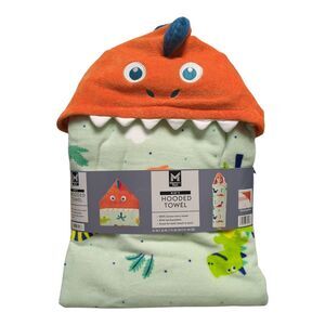 Member's Mark Kids 100% Cotton Terry Cloth Hooded Towel With Hand Pockets - Dino